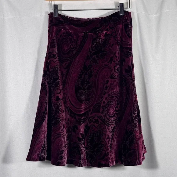 Banana Republic Y2K Velvet Paisley Skirt